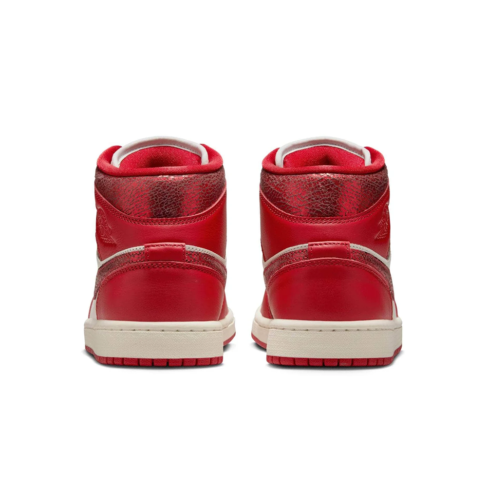 Women's Air Jordan 1 Mid SE -Red Cracked Leather-HJ9337-106