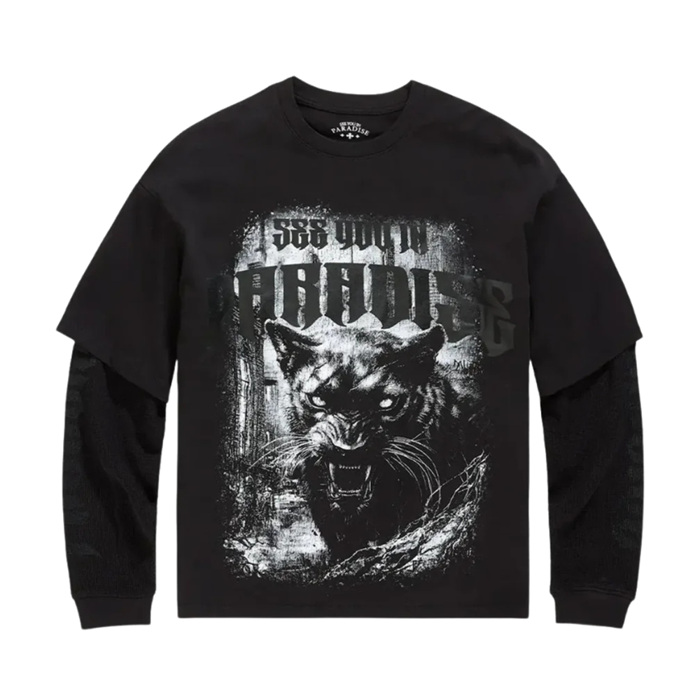 Jordan Craig Printed Layered Longsleeve-Black-9182A