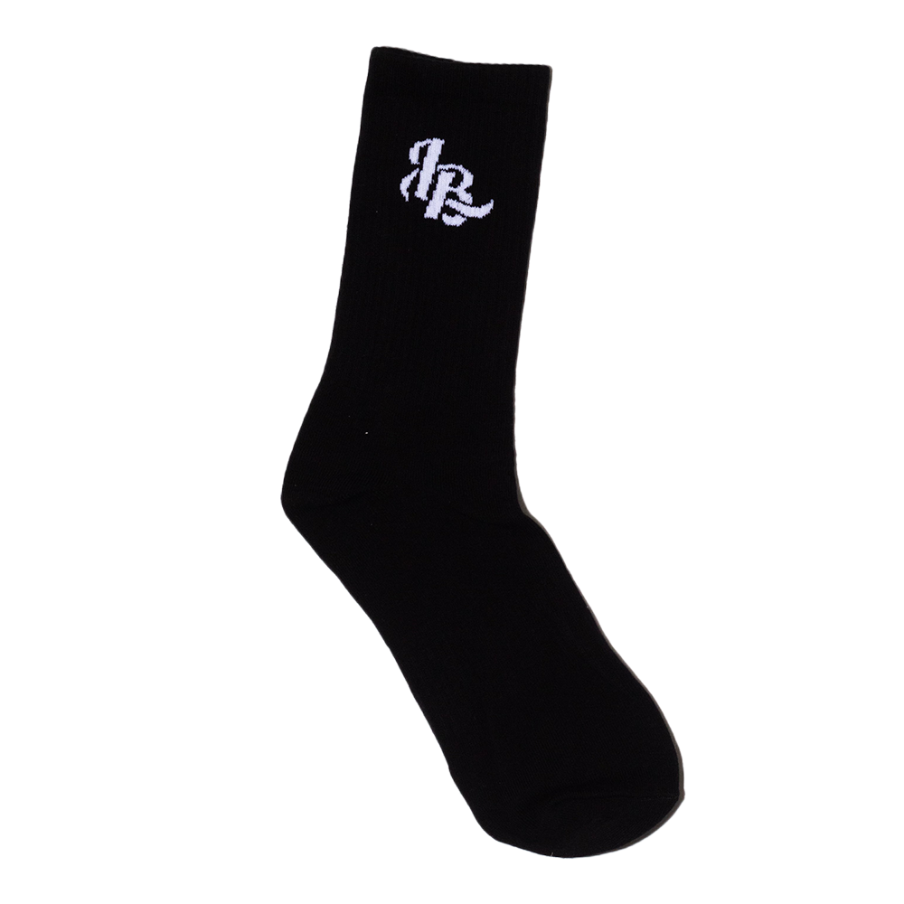 Lee Baron Core 'LB' Logo Socks - Black/White