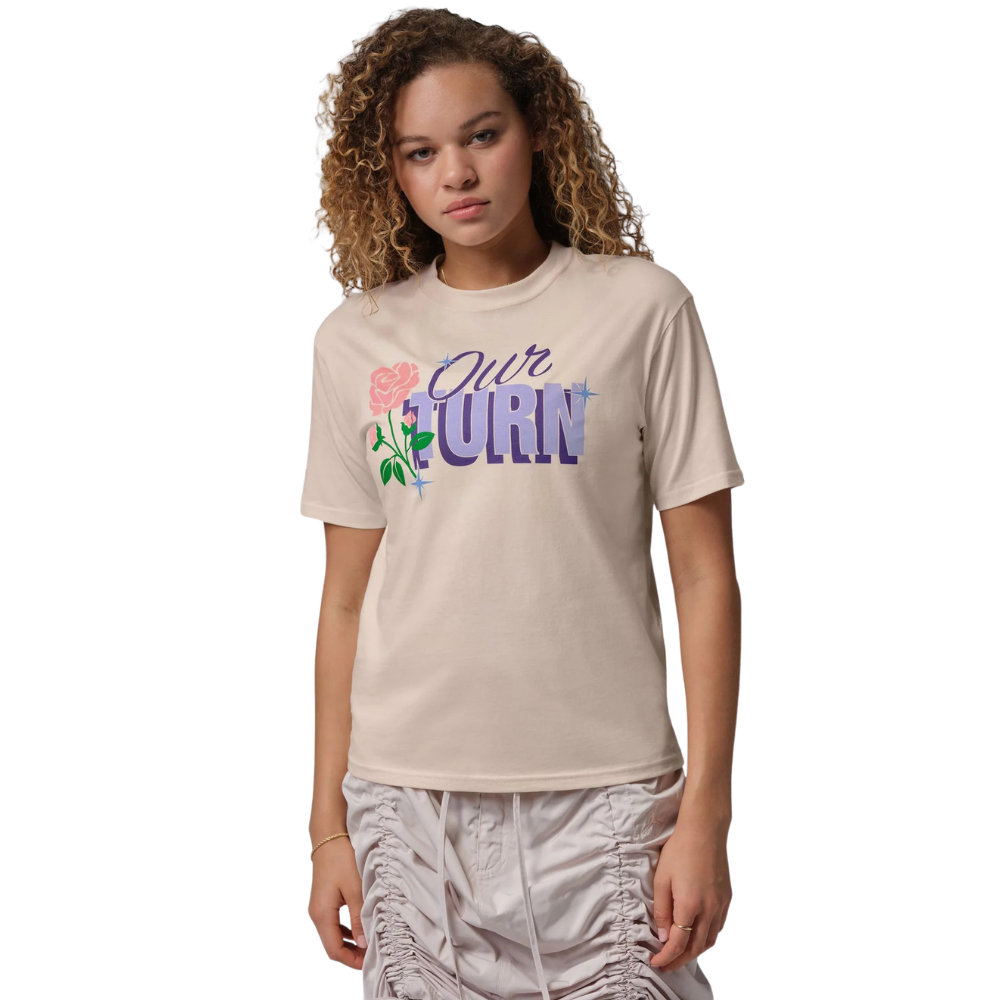 Women's Jordan Fight Graphic T-Shirt-Cream/Multi - IQ2302-103