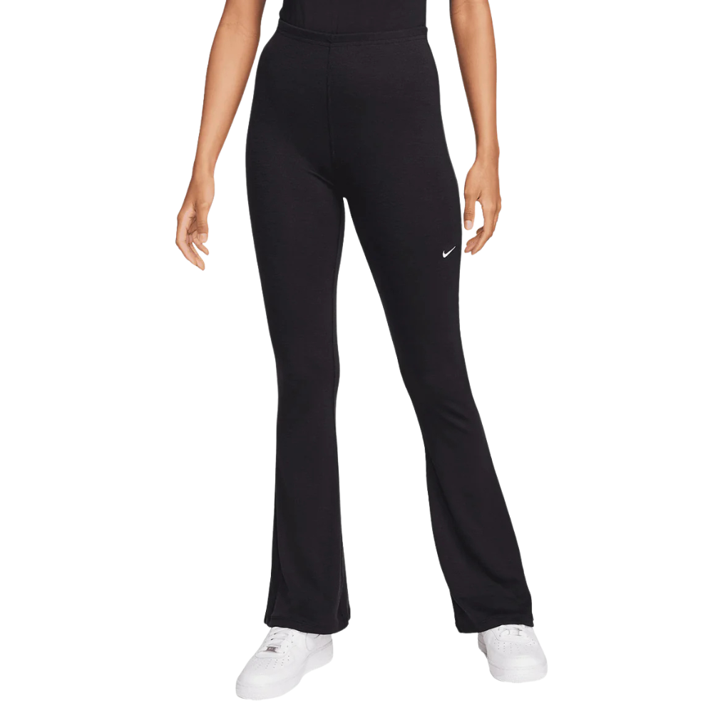Women's Nike Sportswear Chill Knit Tight Mini-Rib Flared Leggings-Black-FQ2113-010