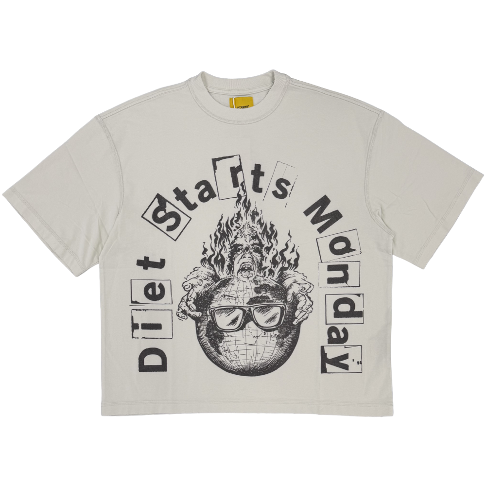 Diet Starts Monday Worlds Burning Tee-Antique White - DSM-PS26-001
