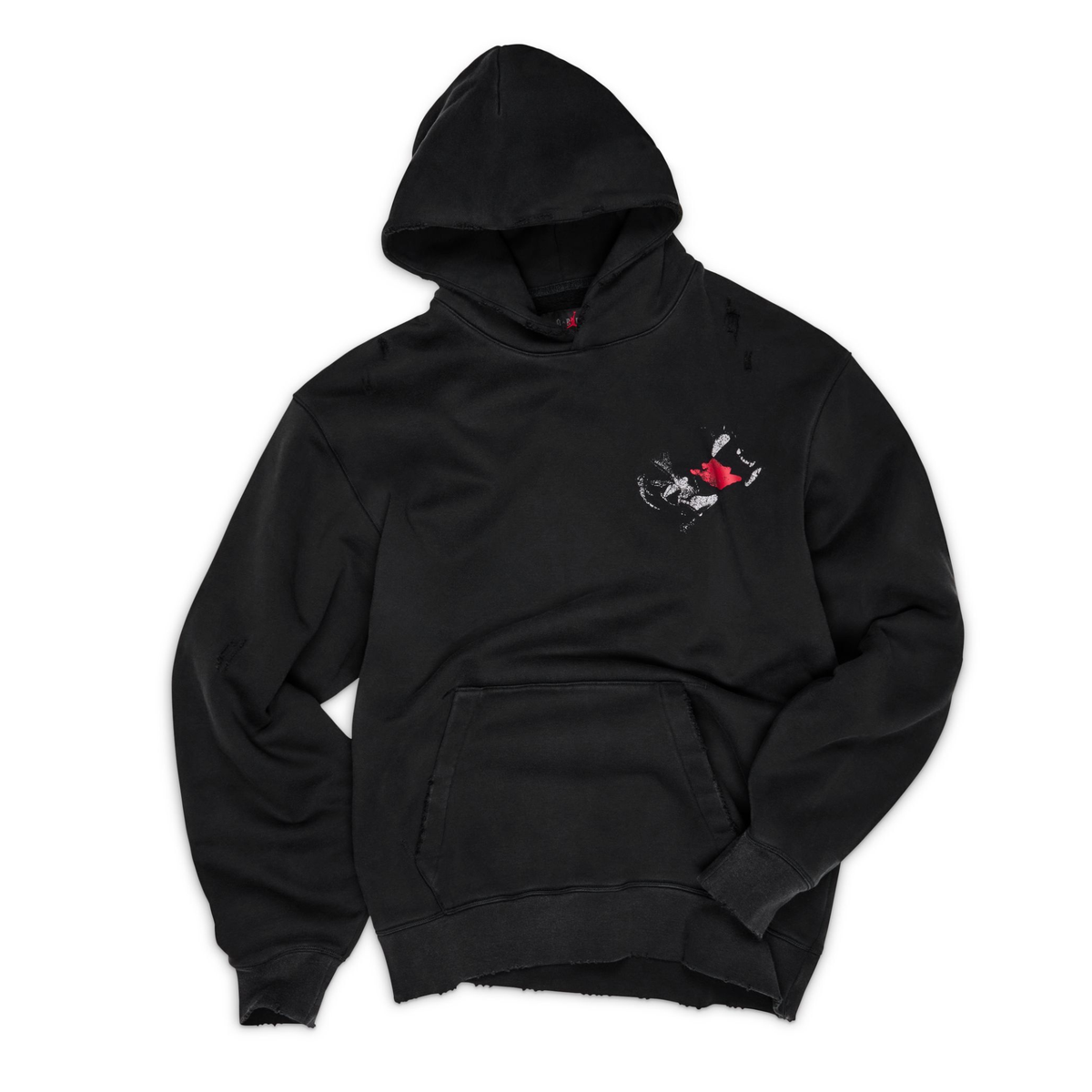 Jordan x Neighborhood Black Cat Pullover Hoodie-Black/University Red - IW4150-010
