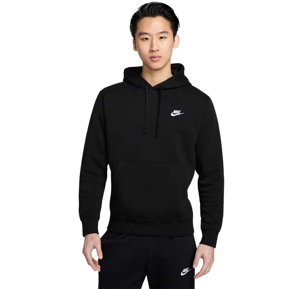 NIKE SPORTSWEAR CLUB FLEECE HOODIE-BLACK-BV2654-010