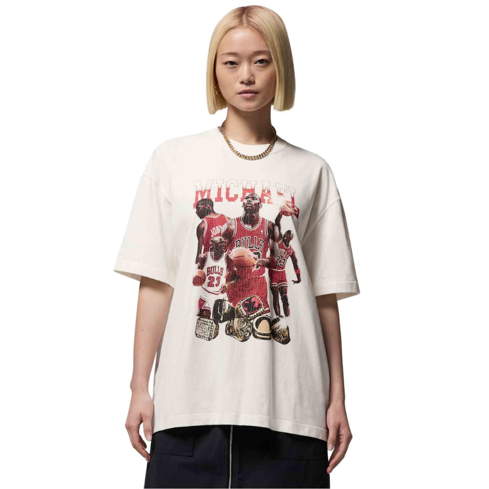 WMNS MJ Mixtape Graphic T-Shirt-White-HJ0190-133