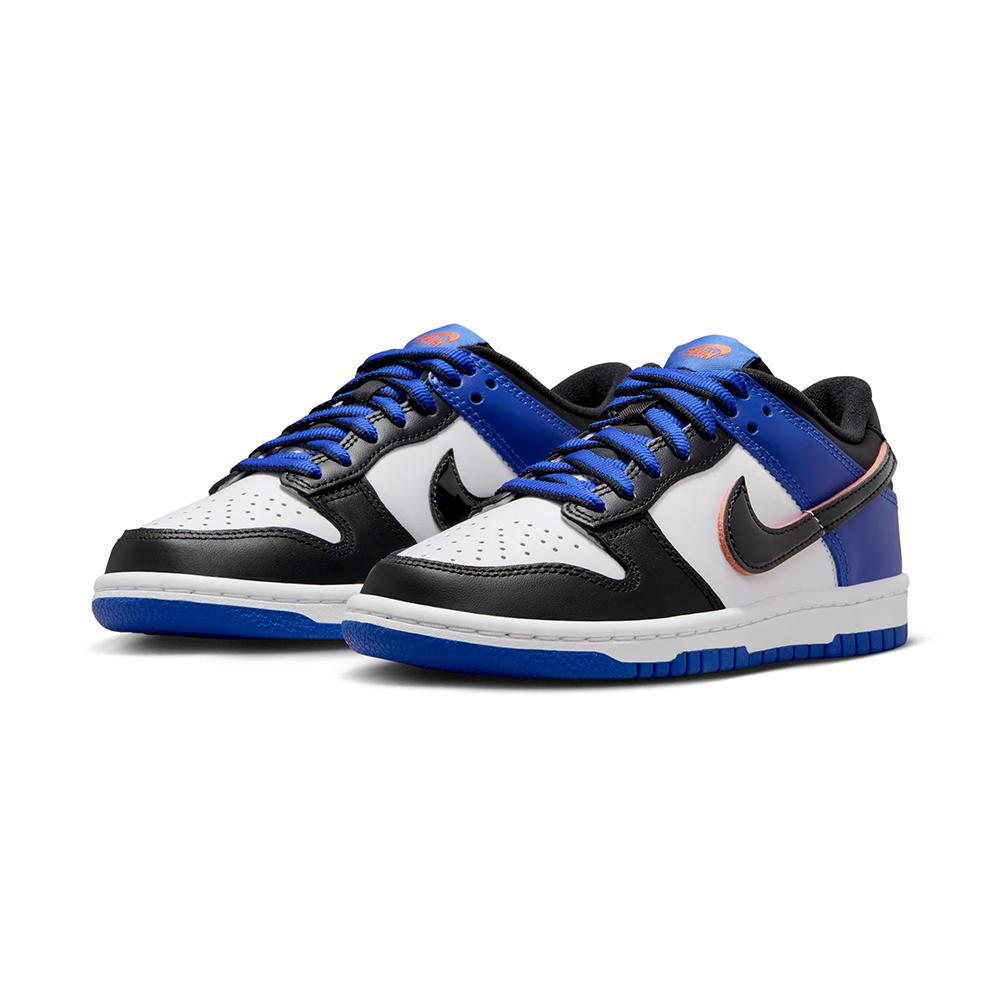 Grade School Nike Dunk Low SE 'White/Black-Racer Blue' - HF0970-100