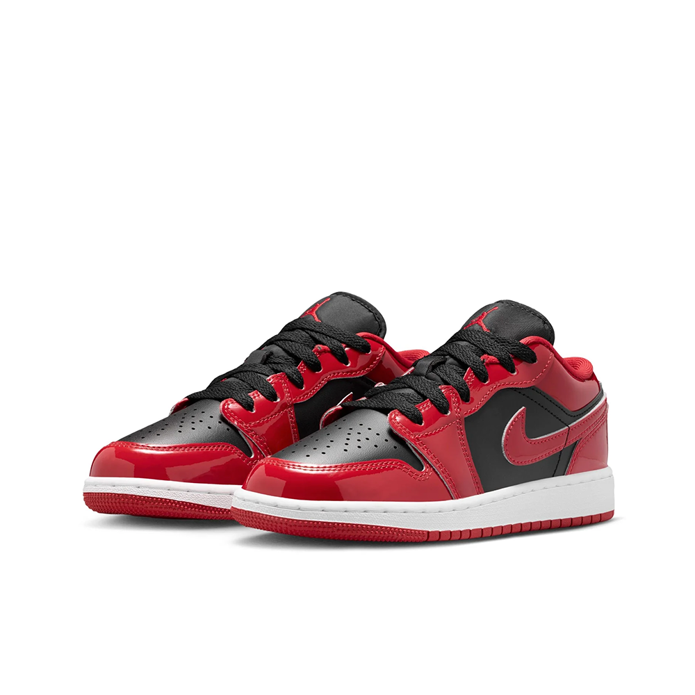 Grade School Air Jordan 1 Low SE 'Patent Varsity Red' - HV4396-006