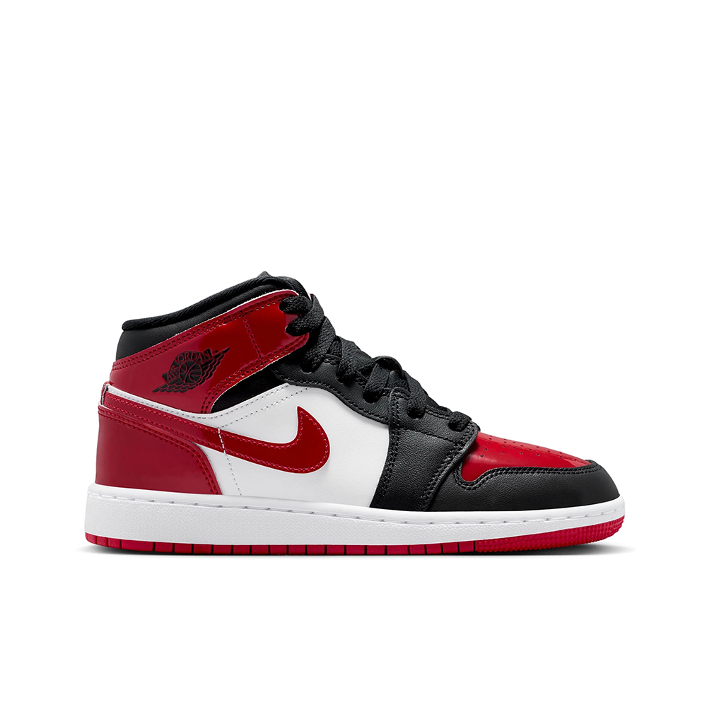 Grade School Air Jordan 1 Mid SE 'Black/Varsity Red' - HV4399-006