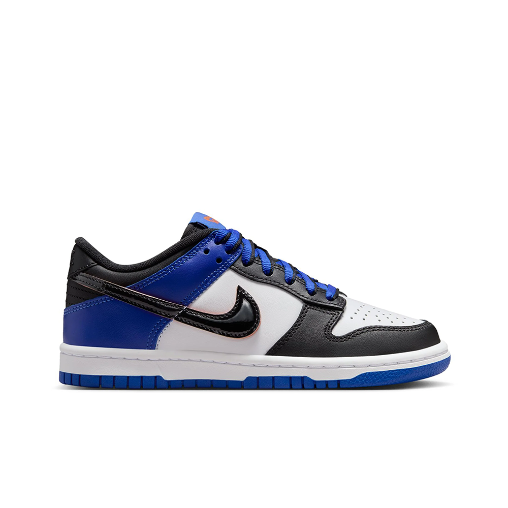 Grade School Nike Dunk Low SE 'White/Black-Racer Blue' - HF0970-100
