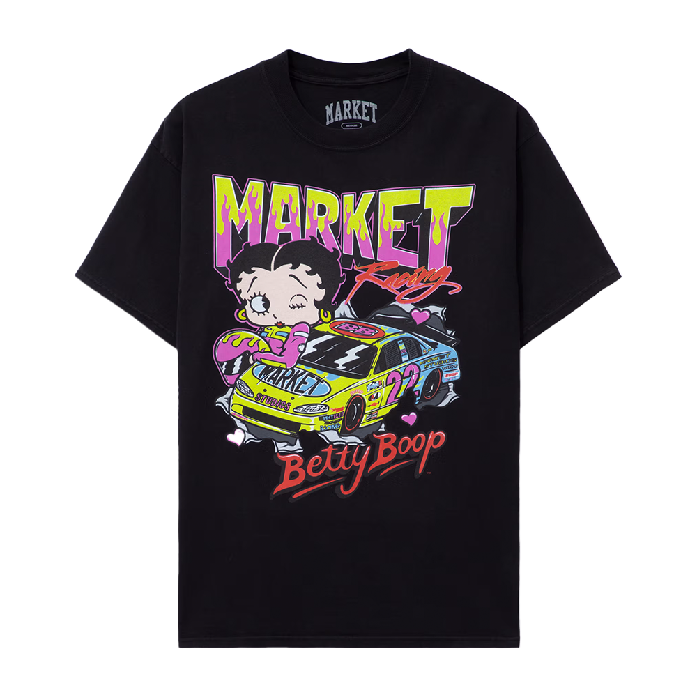 Market Betty Boop Racing Tee-Black -MKT25Q2-SS0524-BLACK