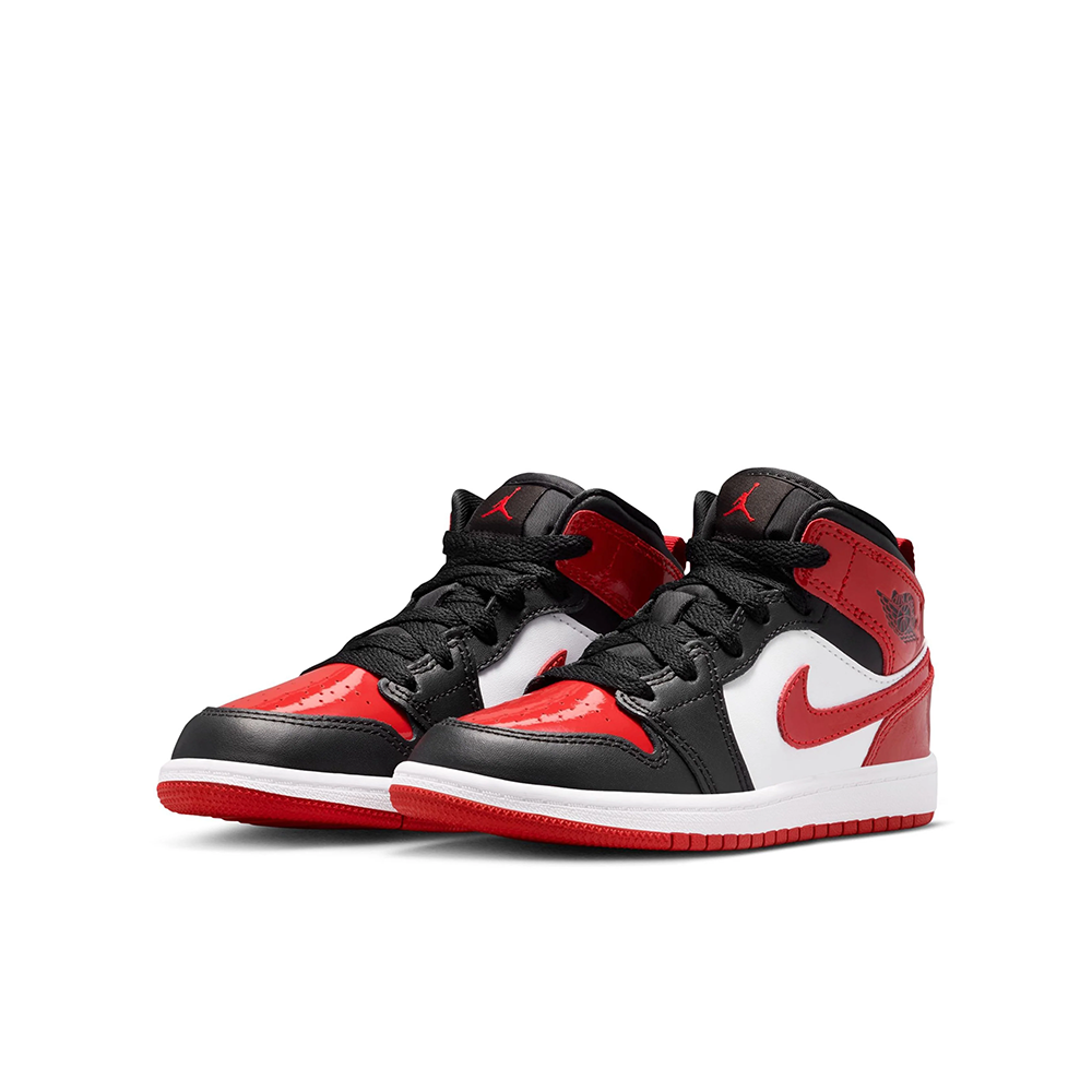 Preschool Jordan 1 Mid SE 'Black/Varsity Red' - HV4444-006