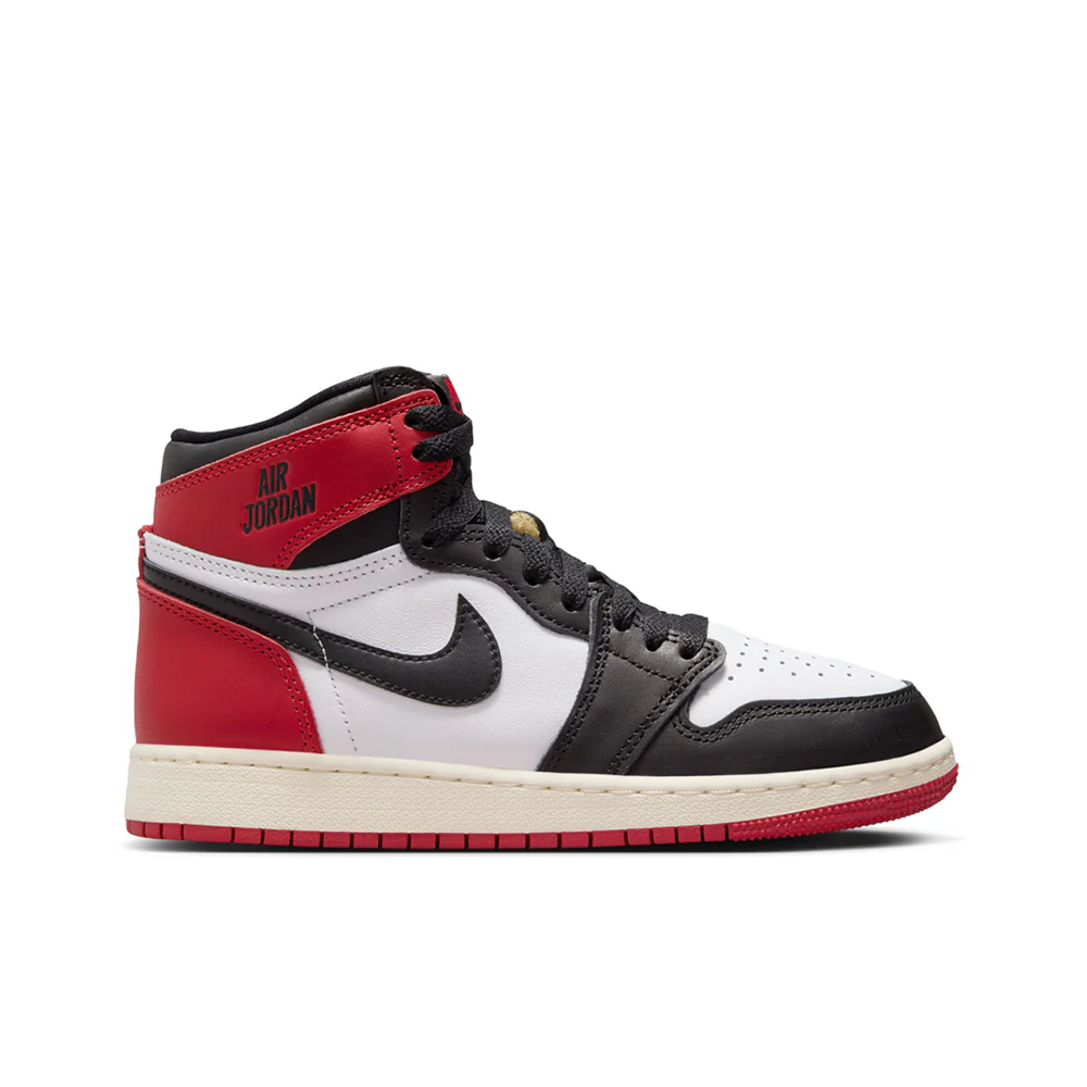 Grade School Air Jordan 1 Retro High OG 'Black Toe Reimagined' - FD1437-106