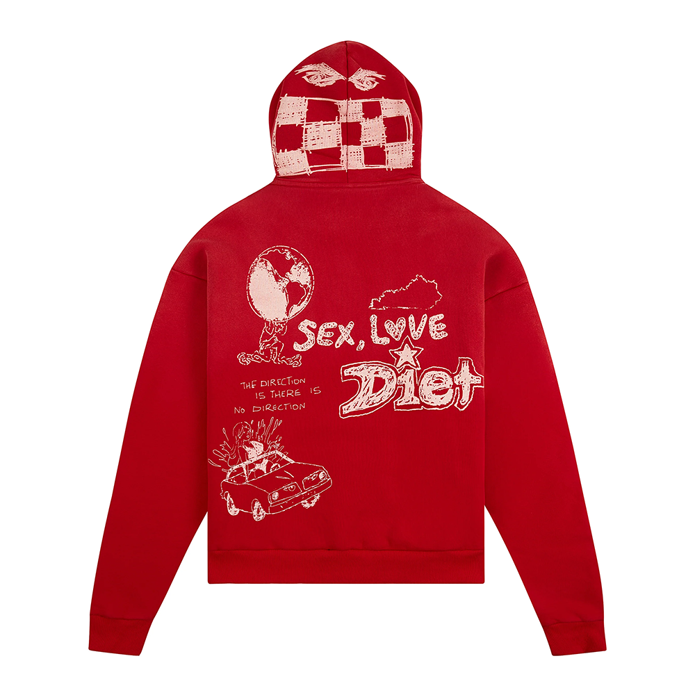 Diet Starts Monday Doodle Hoodie - Red - DSM-HOL25-024