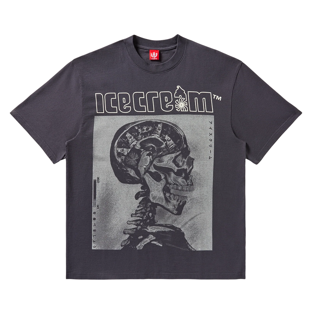 Ice Cream Money On My Mind SS Knit (Oversized)-Charcoal Art-451-7314