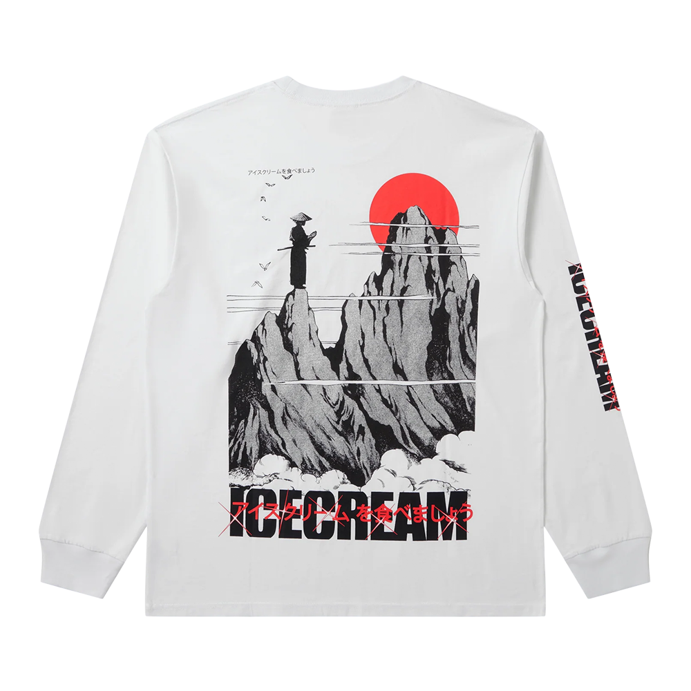 Ice Cream Train Harder LS Knit-White-451-7311