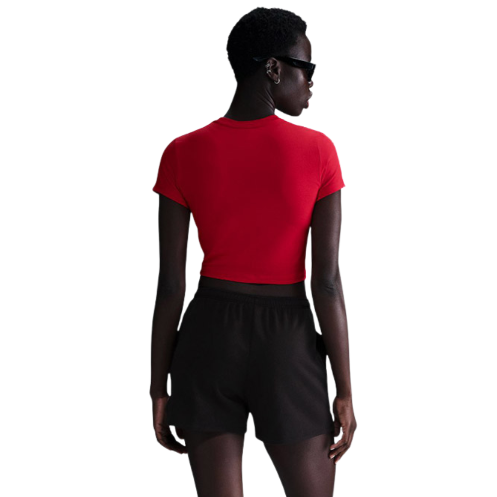 WMNS Nike Sportswear Chill Knit Slim Cropped T-Shirt-Red-HF9534-657