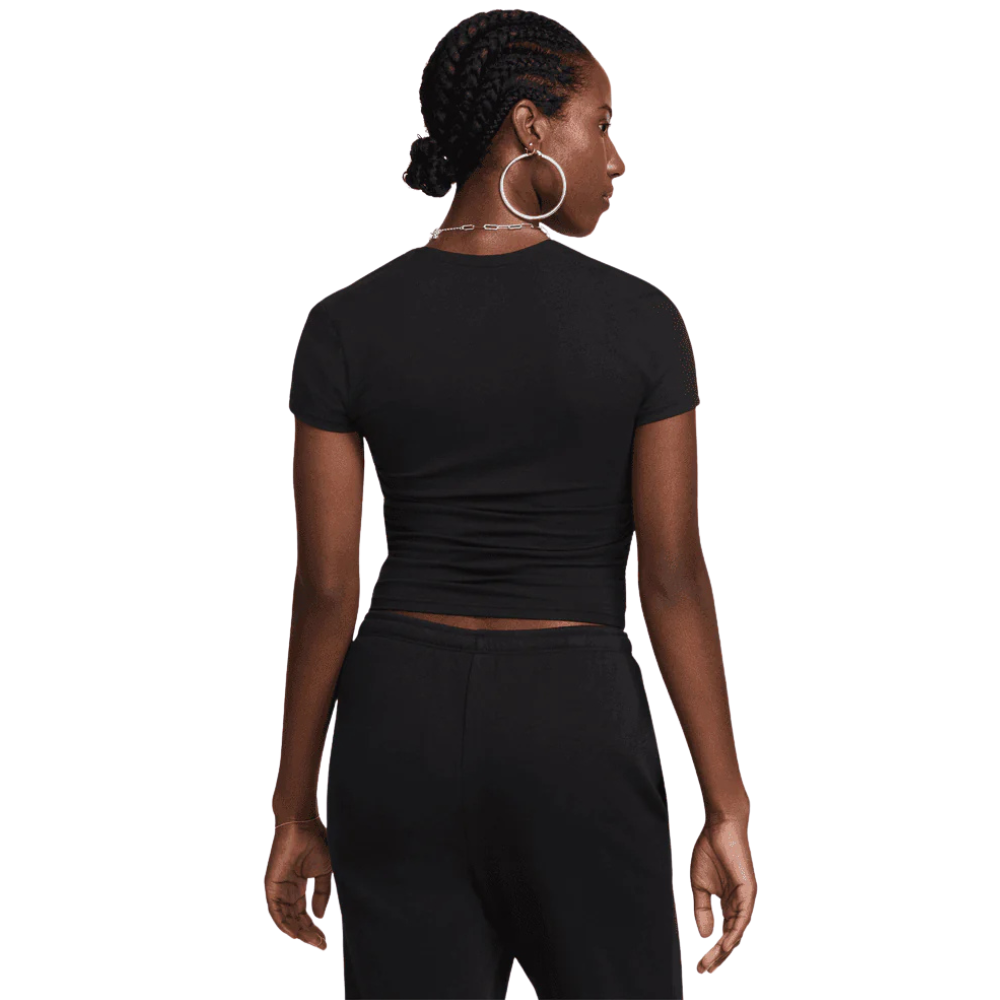 WMNS Nike Sportswear Chill Knit Short-Sleeve Square-Neck Top-Black-FZ7990-010