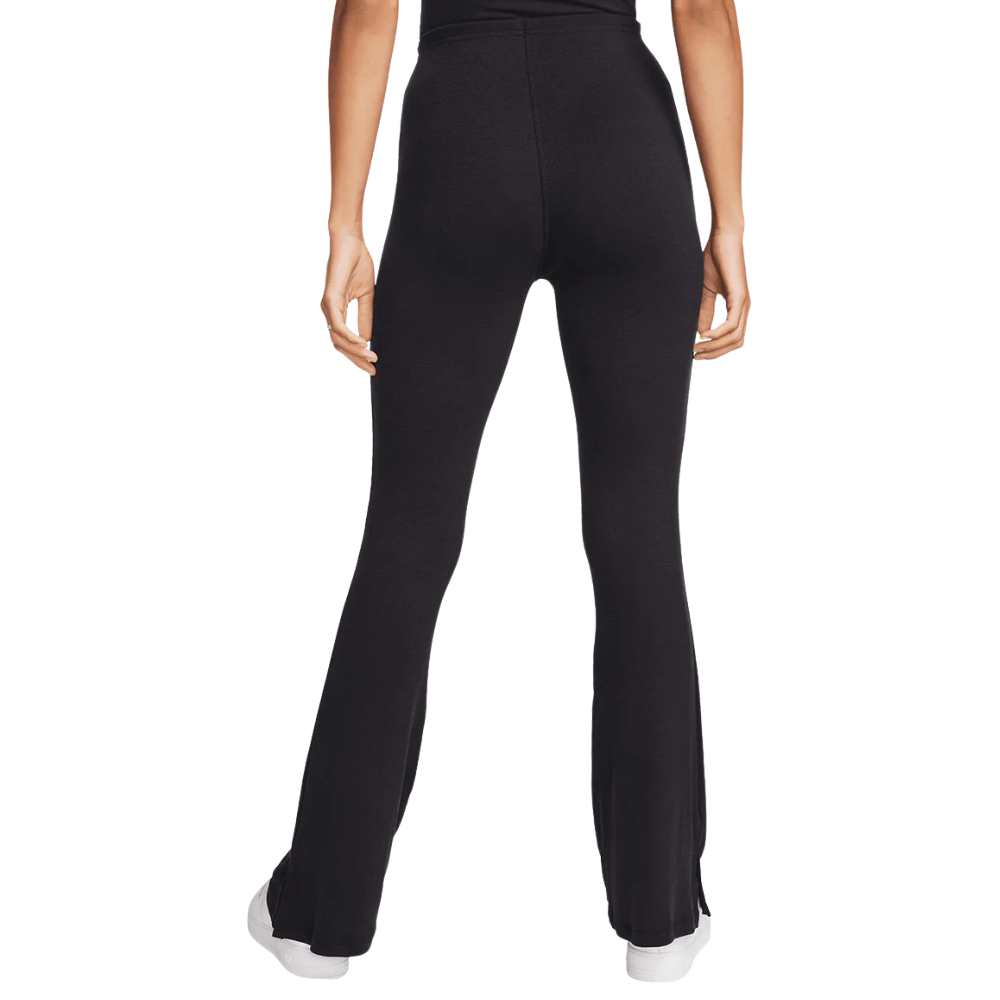 Women's Nike Sportswear Chill Knit Tight Mini-Rib Flared Leggings-Black-FQ2113-010
