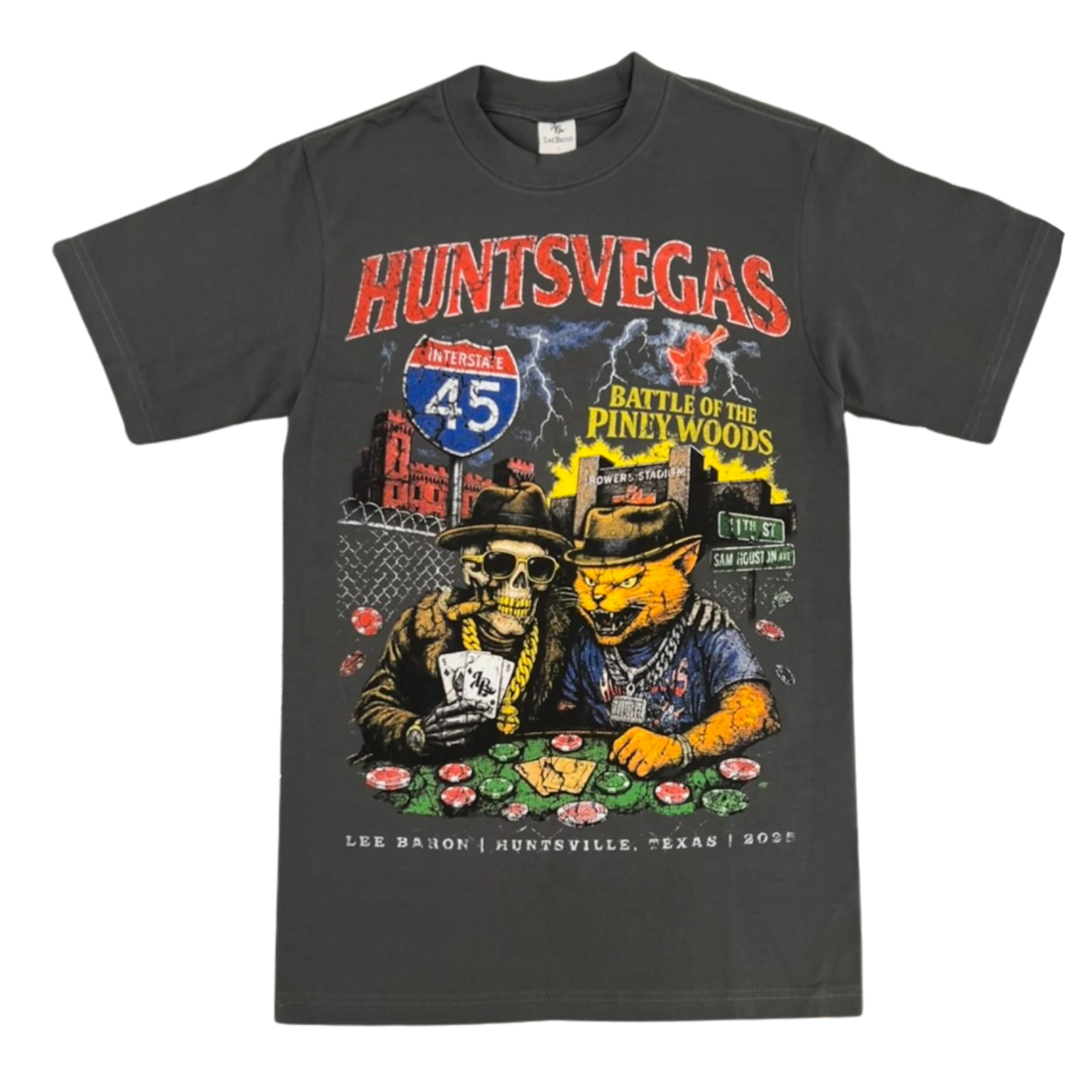 Lee Baron 'HUNTSVEGAS' 4.0 Tee-Gray