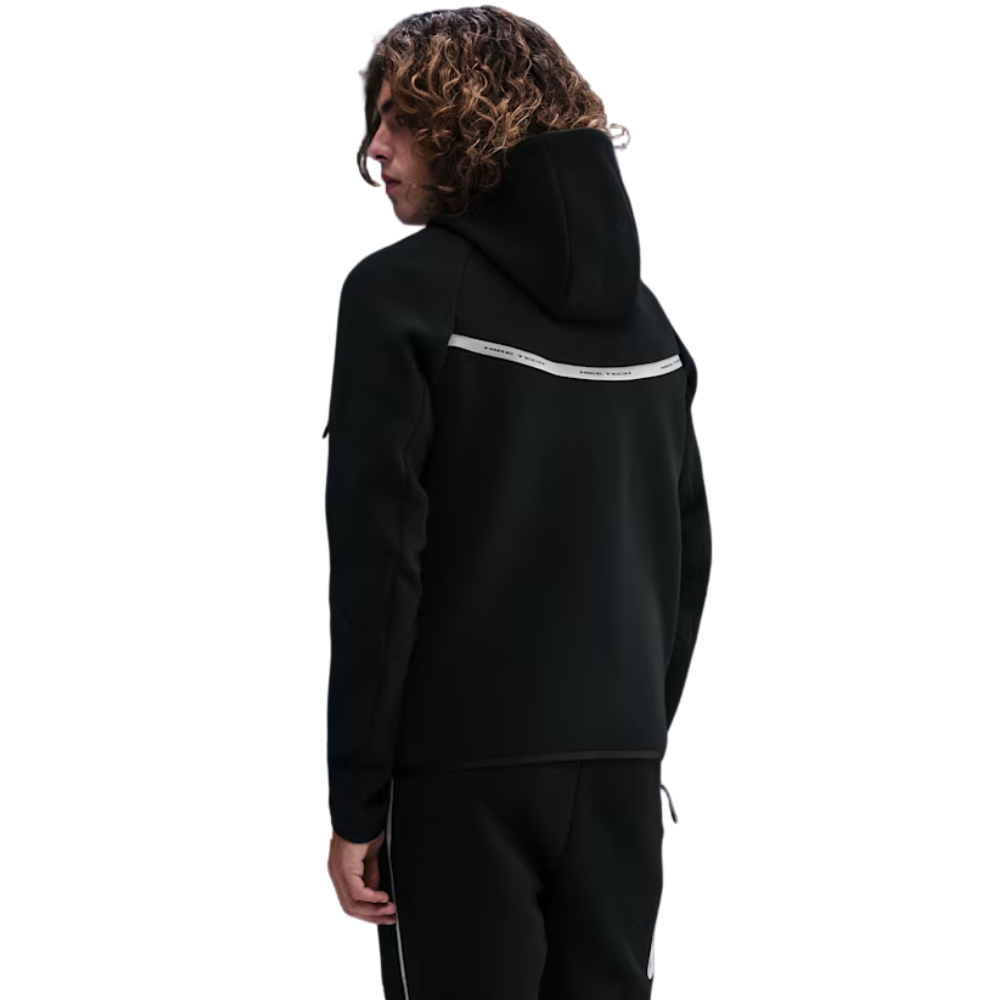 Men's Nike Tech Reflective Full Zip Windrunner Fleece Hoodie - Black - IM6537-010
