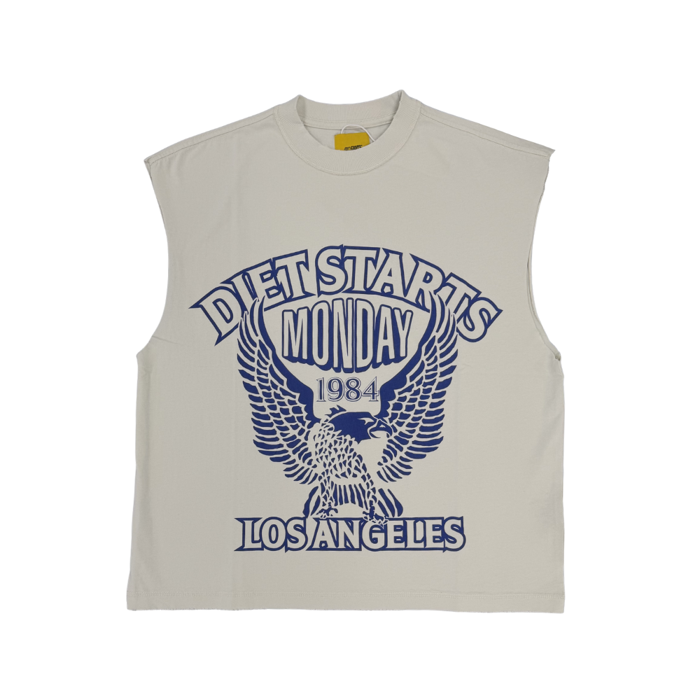 Diet Starts Monday Eagle84 Cut Off Tee-Antique White/Navy - DSM-PS26-012
