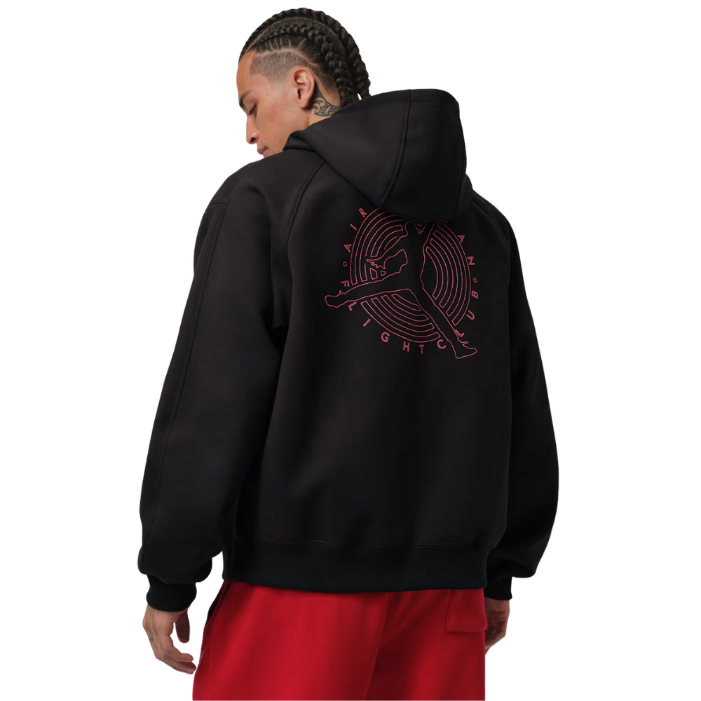 Jordan Flight Club Fleece Full-Zip Knit Sweatshirt-Black - IF1810-010