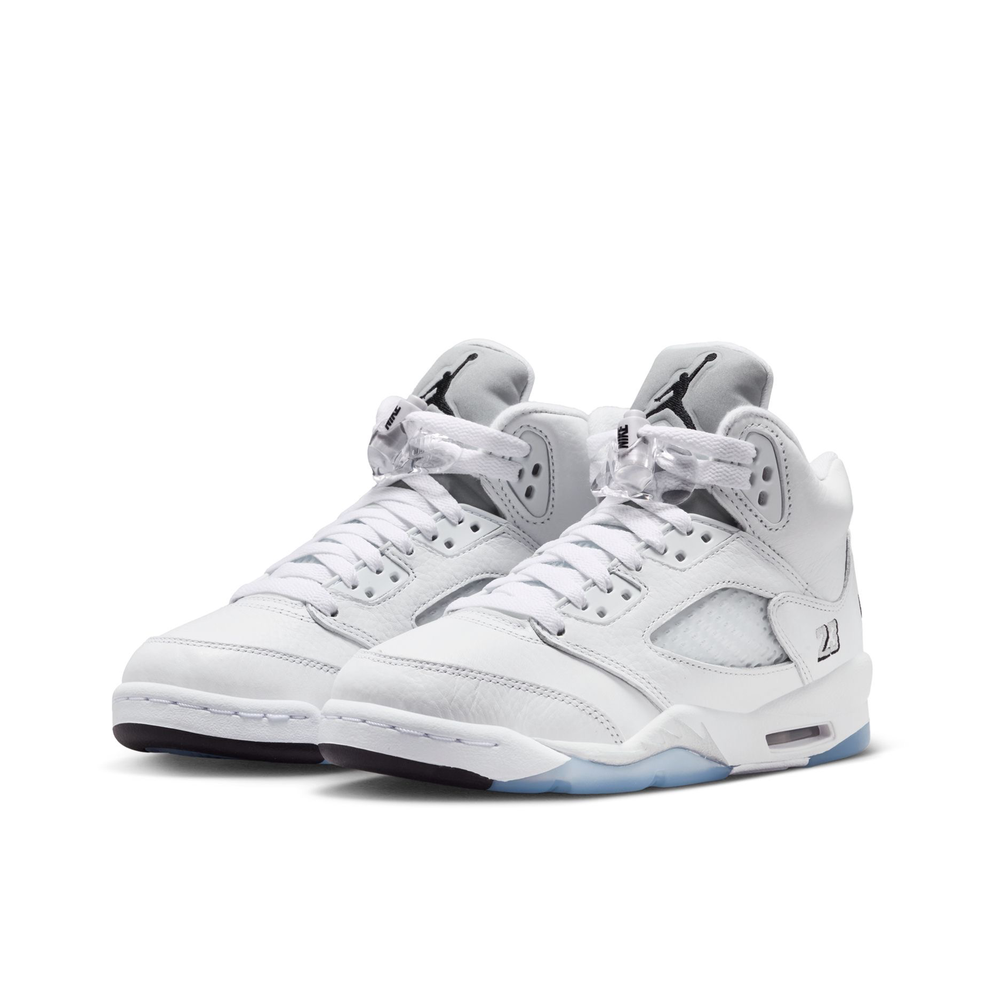 Grade School Air Jordan 5 Retro OG 'White Metallic' - HQ7980-103