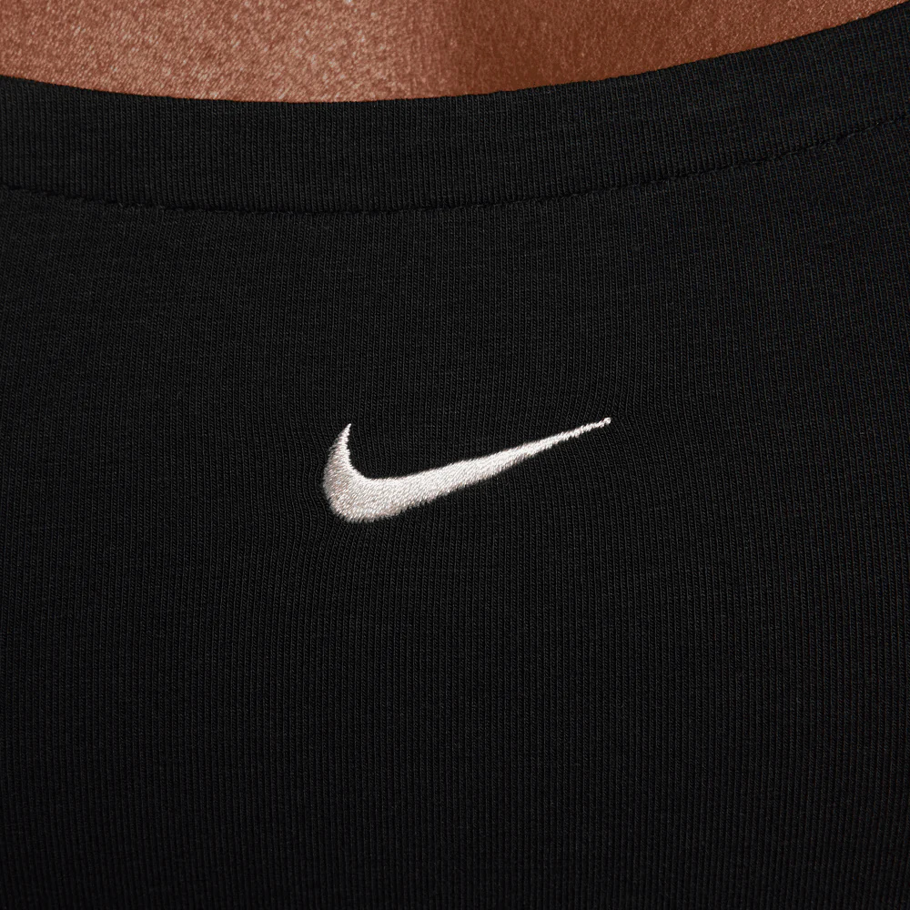 WMNS Nike Sportswear Chill Knit Short-Sleeve Square-Neck Top-Black-FZ7990-010