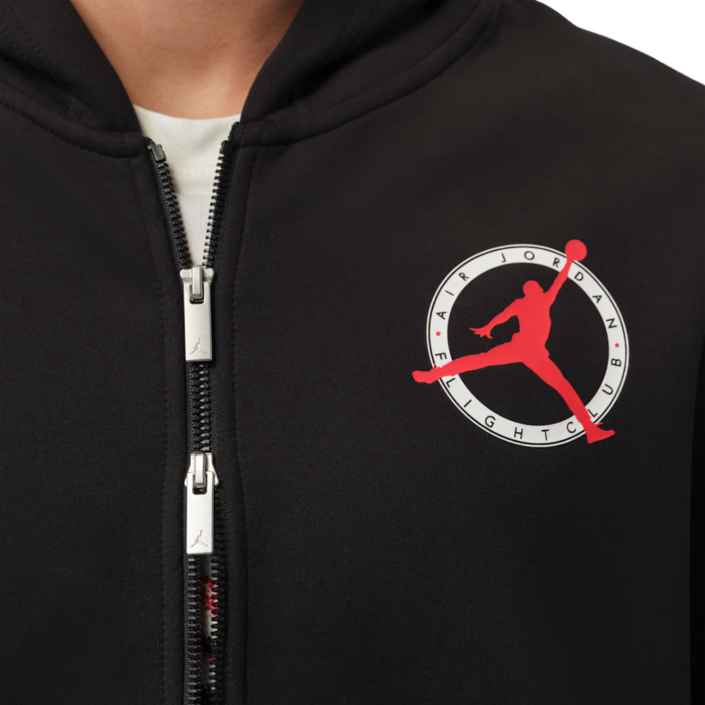 Jordan Flight Club Fleece Full-Zip Knit Sweatshirt-Black - IF1810-010