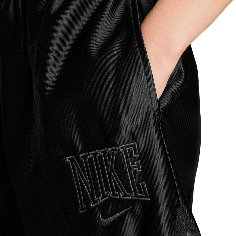 Women's Nike Loose 6" Mid Rise Satin Lifestyle Shorts-Black-HJ0163-010