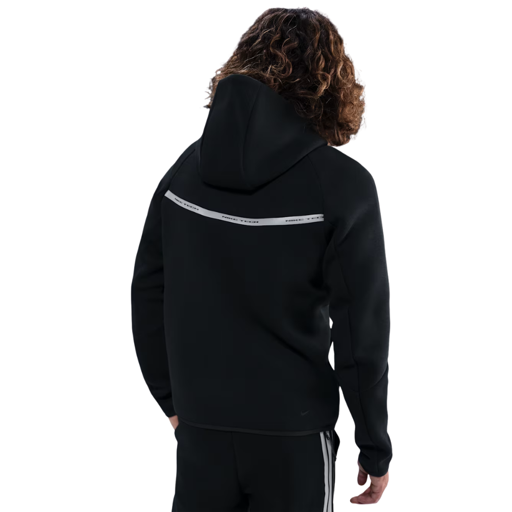 Men's Nike Tech Reflective Full Zip Windrunner Fleece Hoodie - Black - IM6537-010
