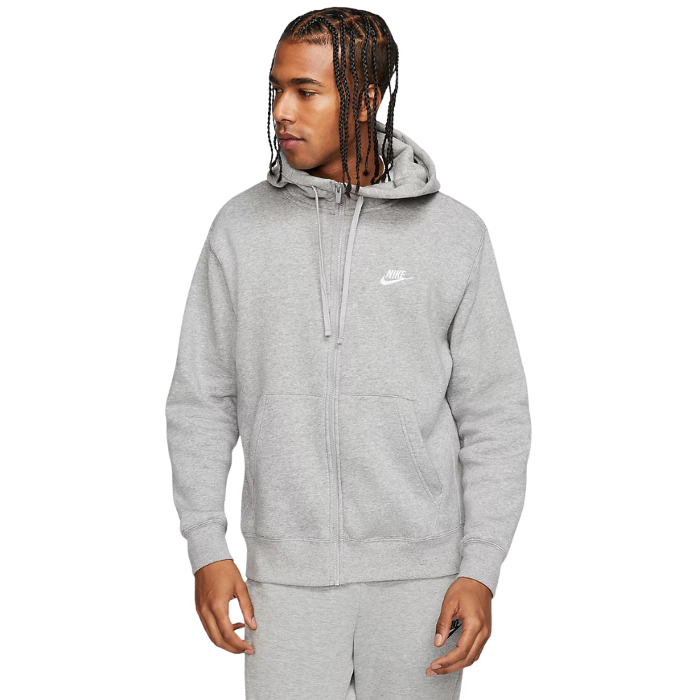 Nike Sportswear Club Fleece Full Zip Hoodie-Grey-Bv2645-063