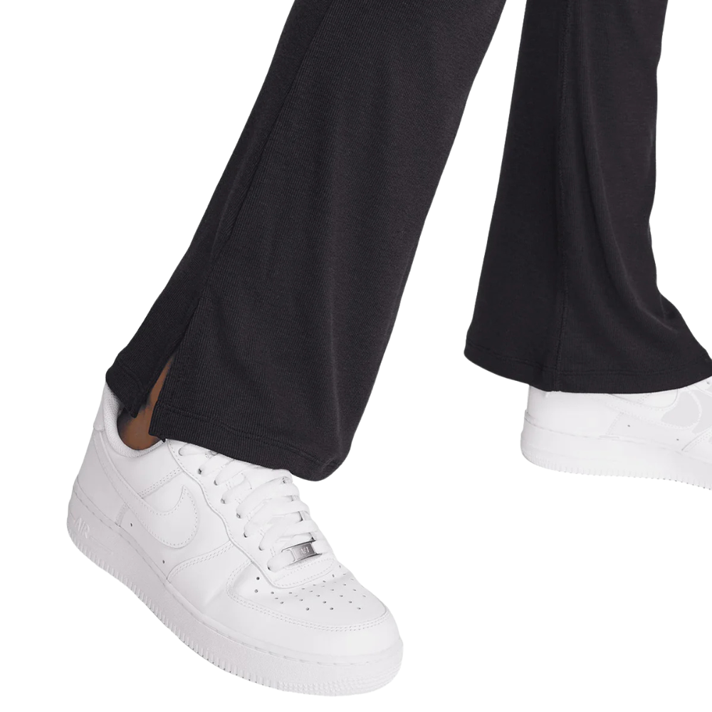 Women's Nike Sportswear Chill Knit Tight Mini-Rib Flared Leggings-Black-FQ2113-010