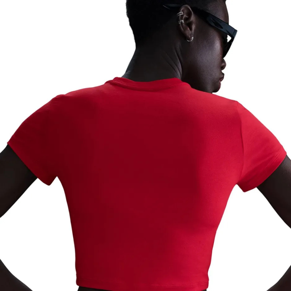 WMNS Nike Sportswear Chill Knit Slim Cropped T-Shirt-Red-HF9534-657