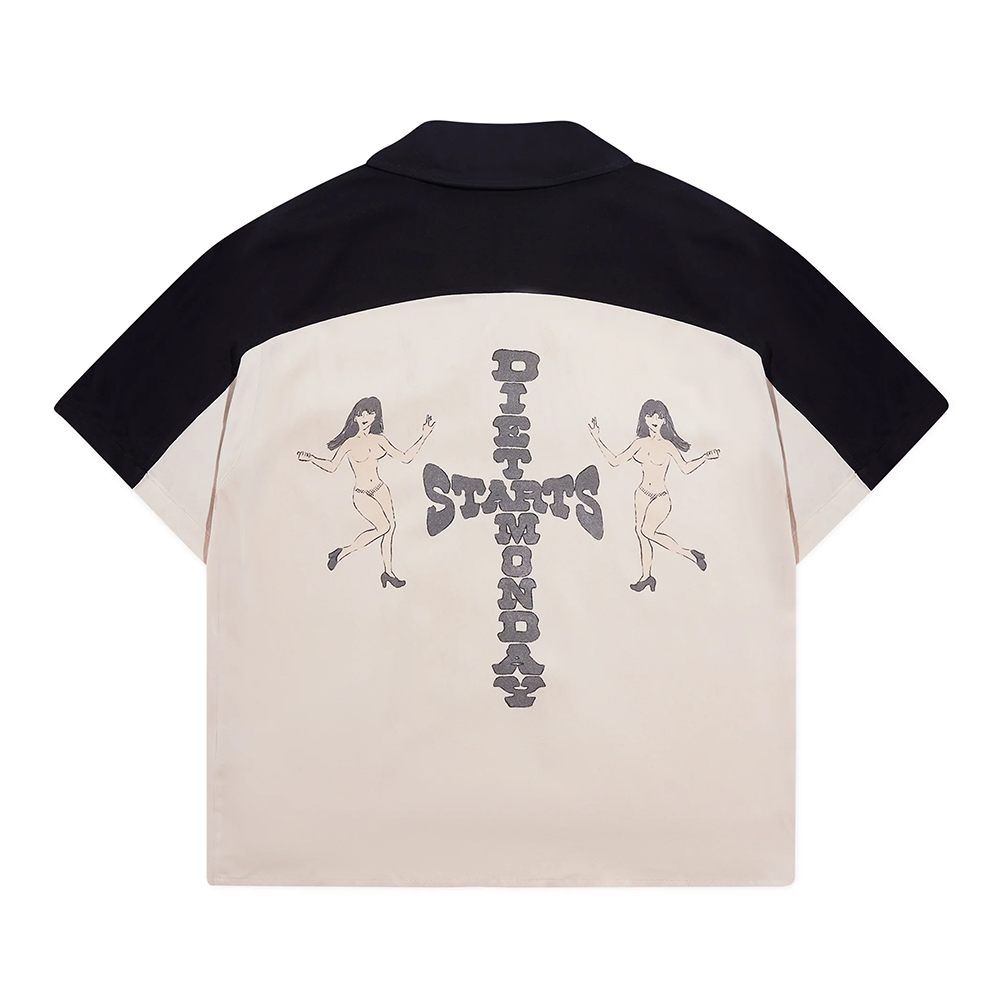 Diet Starts Monday Jim Button Up Shirt-Beige/Black-DSM-PS25-011