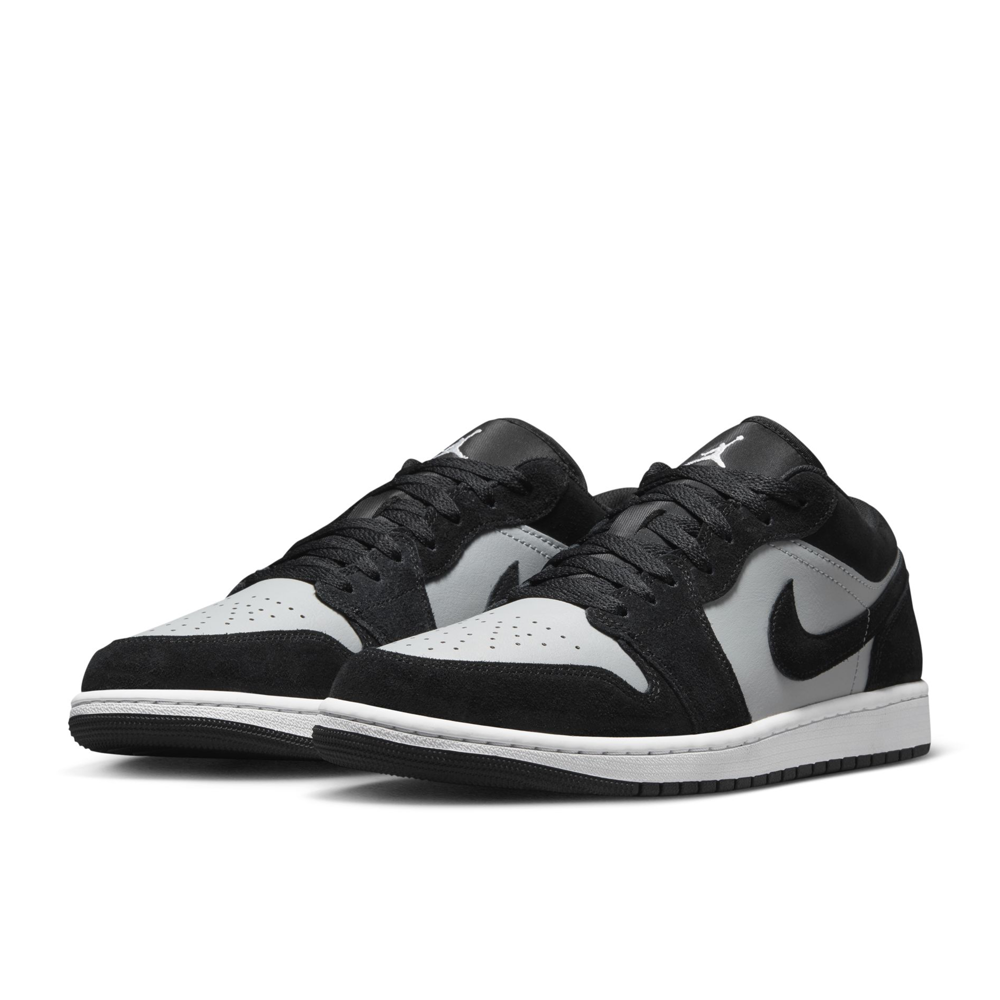 Men's Air Jordan 1 Low 'Black/Light Smoke Grey' - 553558-048