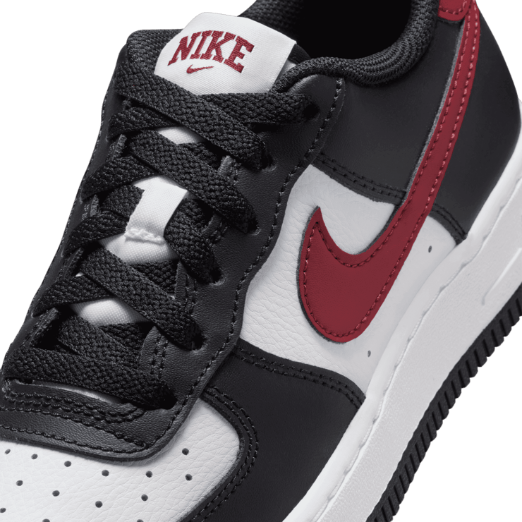 Grade School Nike Air Force 1 Low 'Black Dark Team Red' - FZ4351-001