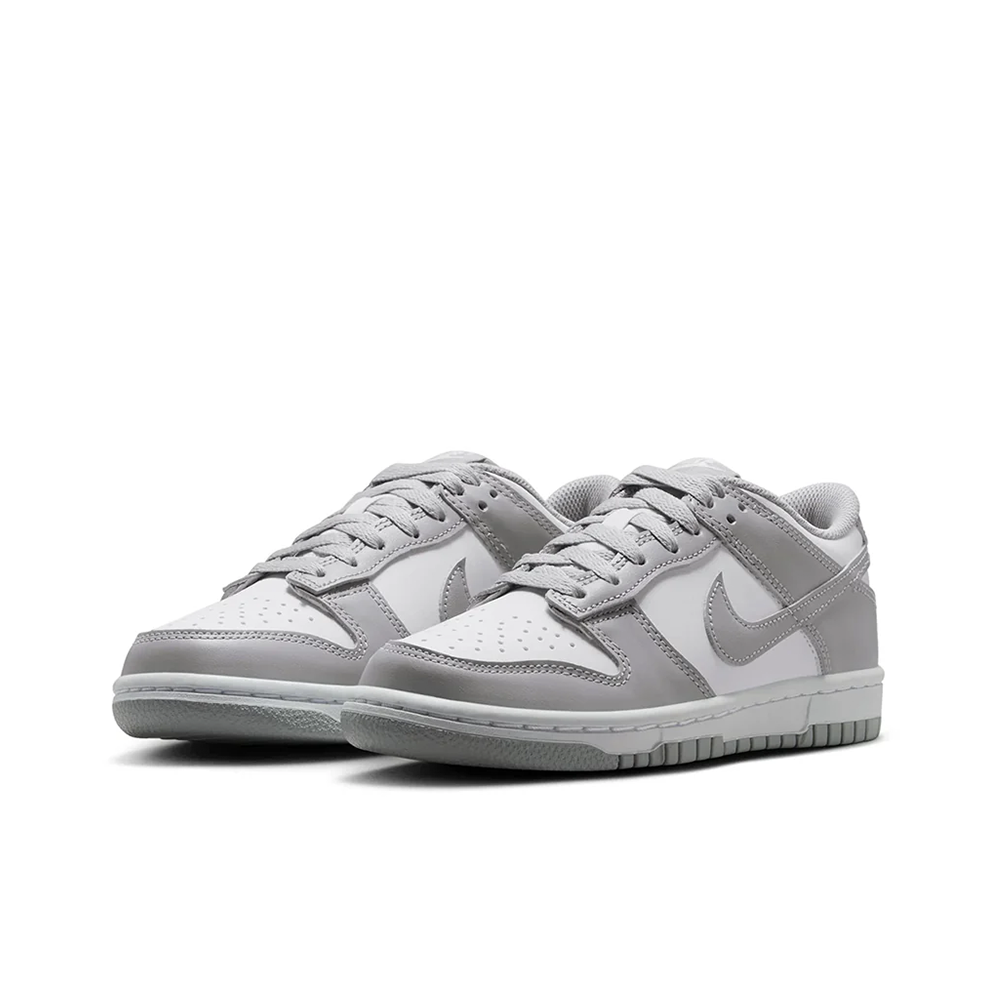 Grade School Nike Dunk Low 'White/Smoke Grey' - FB9109-123