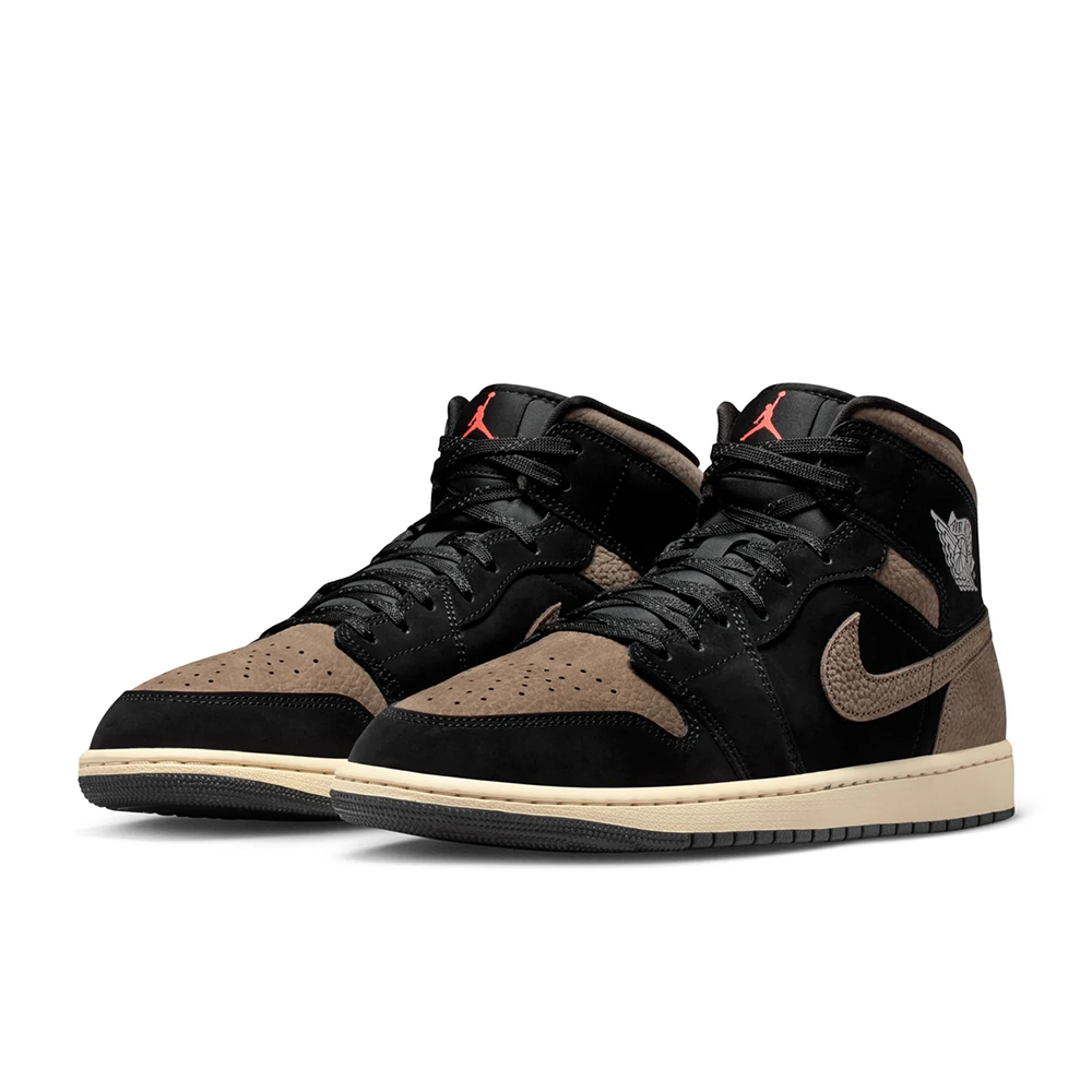 Men's Air Jordan 1 Mid SE 'Black/Olive Grey' -IB7110-002