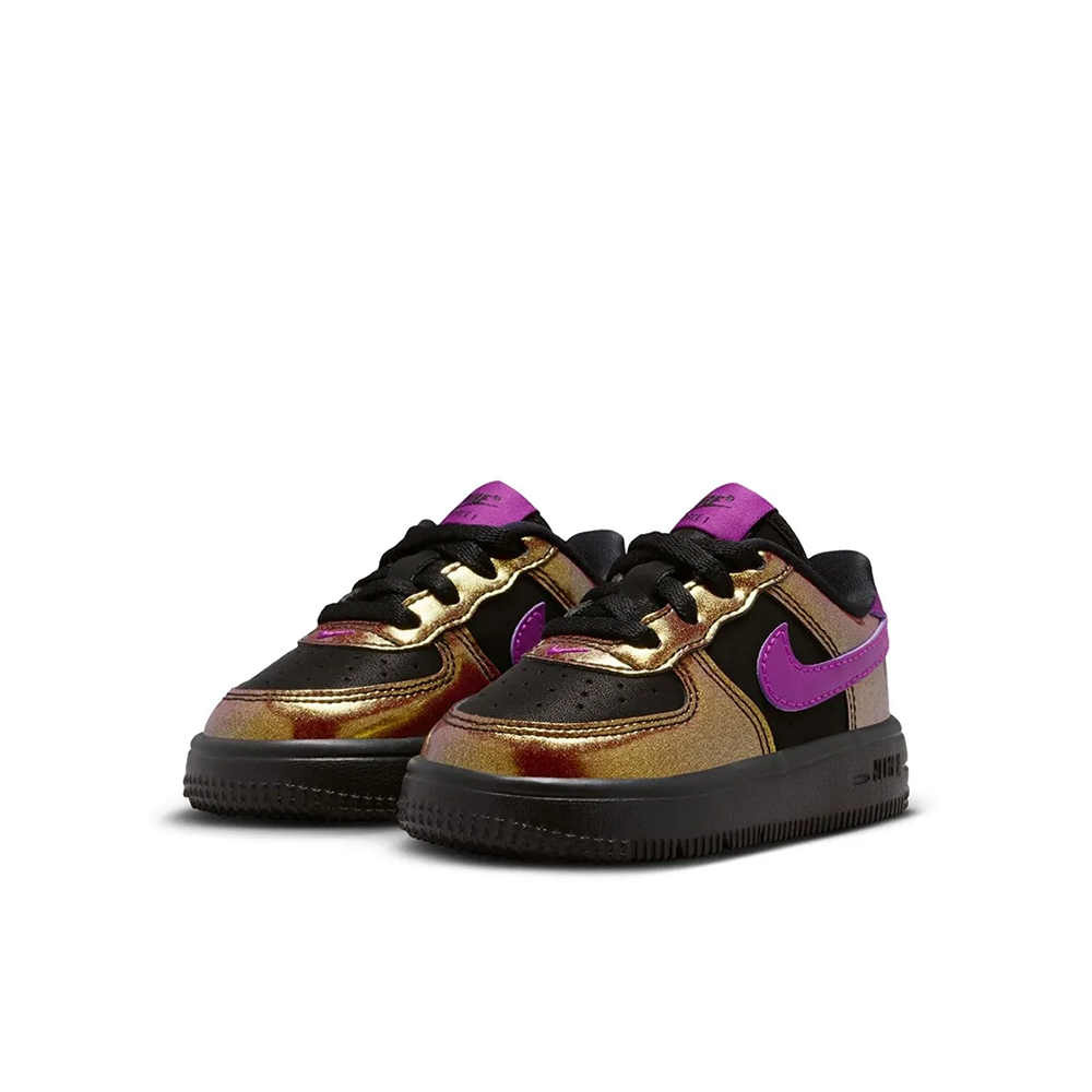 Toddler Nike Air Force 1 Low Lace 'Gold Black Berry' - IQ2739-001