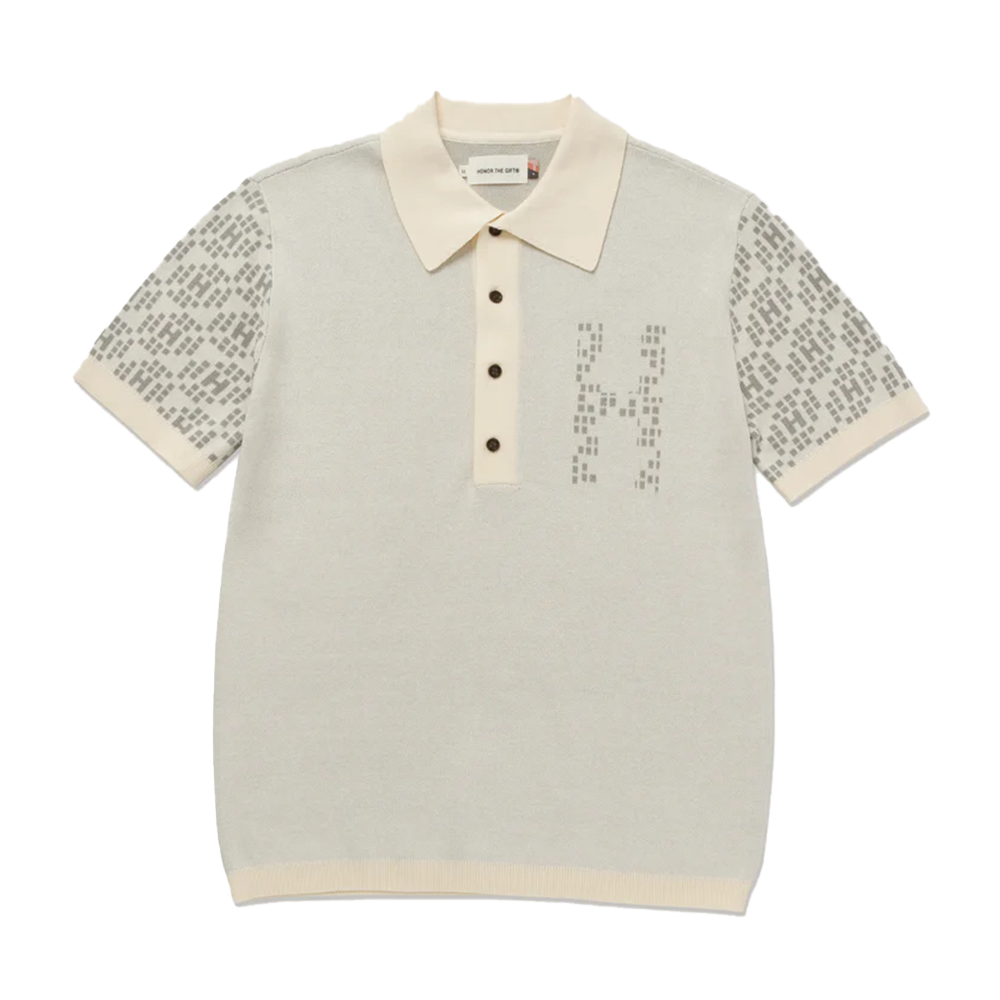 Honor The Gift Knit H Pattern Polo-Bone-HTG240148