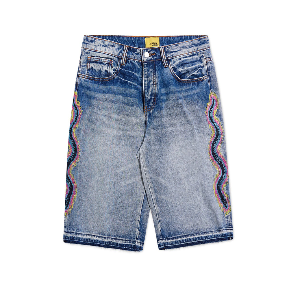 Diet Starts Monday Snake Denim Shorts -Washed Indigo-DSM-SP125-017
