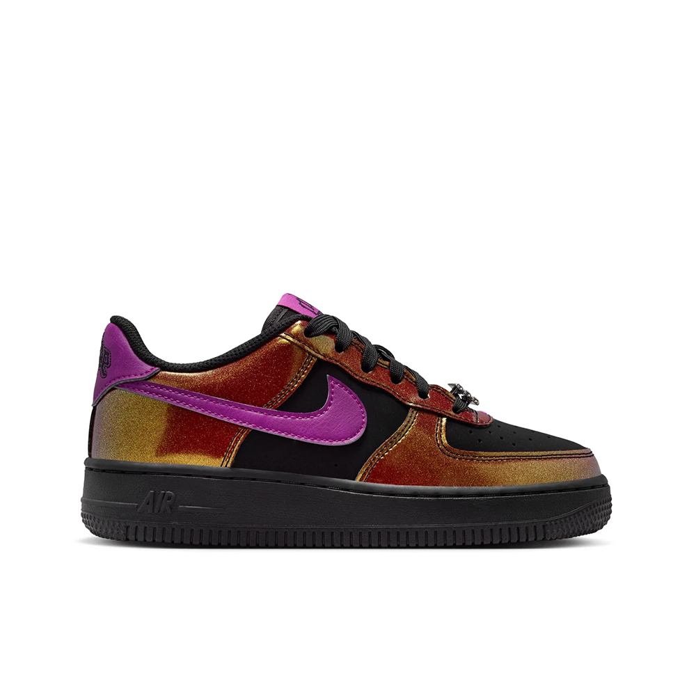 Grade School Nike Air Force 1 Low 'Gold Black Berry' - IQ2736-001