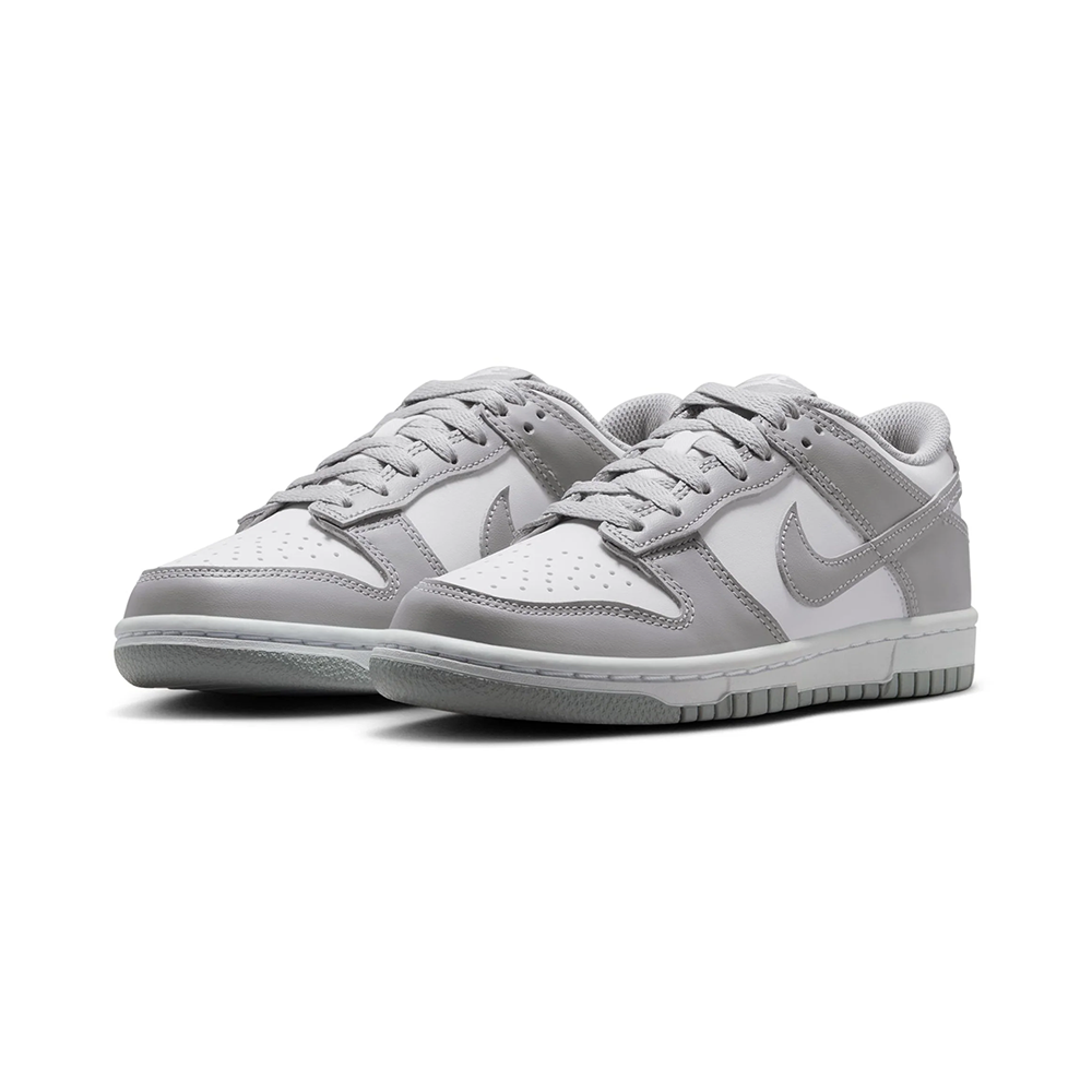 Grade School Nike Dunk Low 'White/Smoke Grey' - FB9109-123
