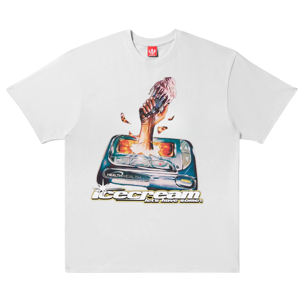 Ice Cream Hit My Beeper SS Tee-White-441-6212