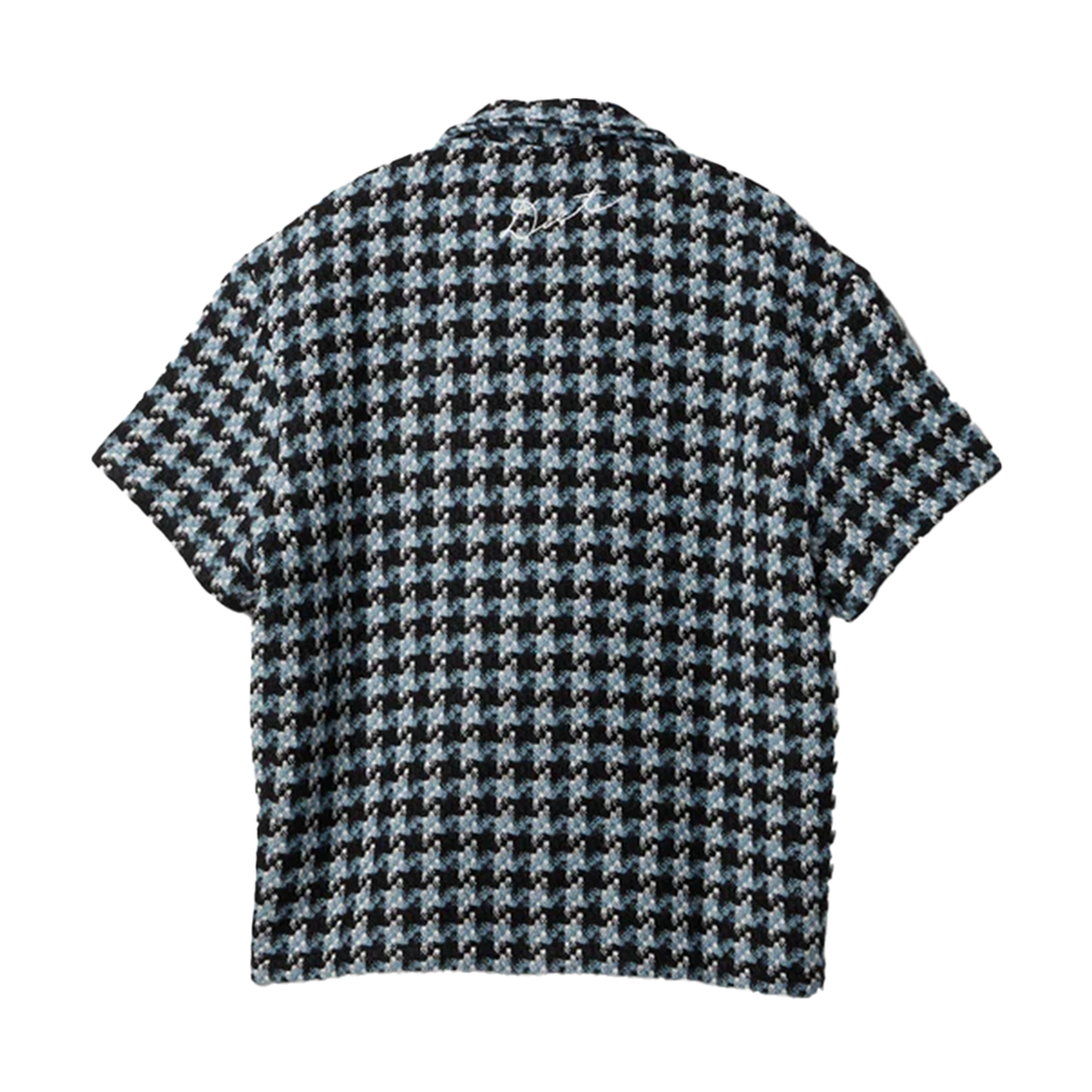 Diet Starts Monday Tweed Button Up Shirt-Blue Multi-DSM-PS25-005