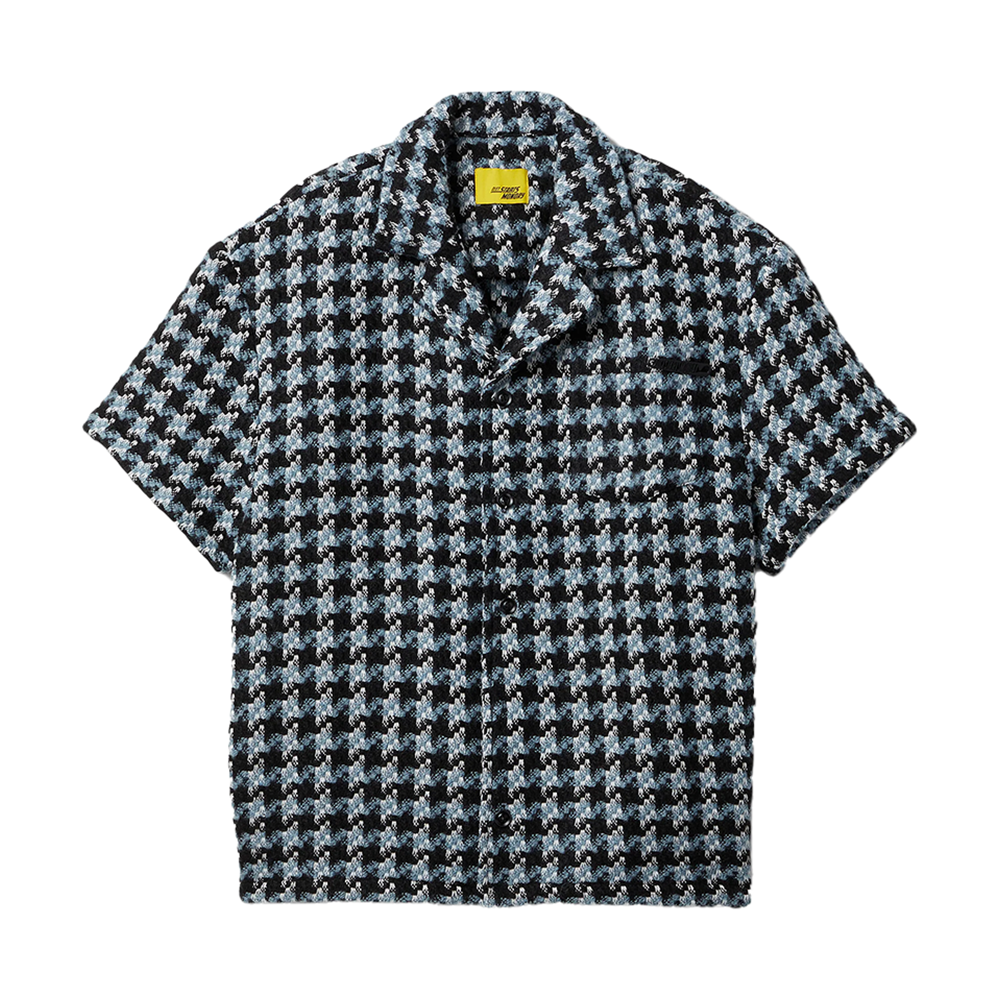 Diet Starts Monday Tweed Button Up Shirt-Blue Multi-DSM-PS25-005