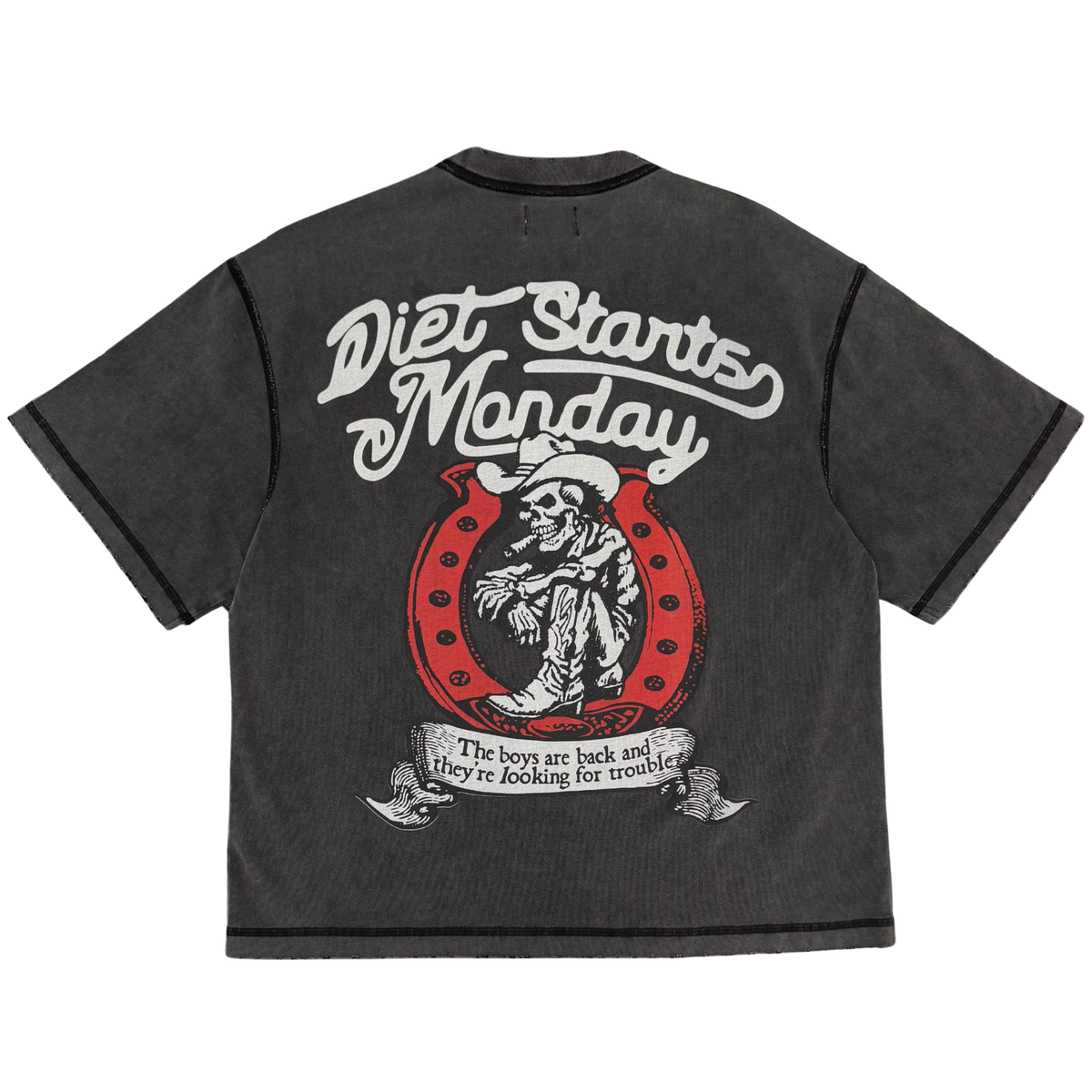 Diet Starts Monday Cowboy Tee - Vintage Black - DSM-FW26-087