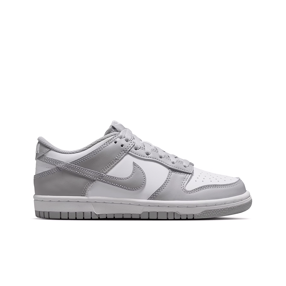 Grade School Nike Dunk Low 'White/Smoke Grey' - FB9109-123