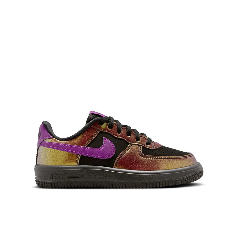 Preschool Nike Air Force 1 Low Lace 'Gold Black Berry' - IQ2734-001